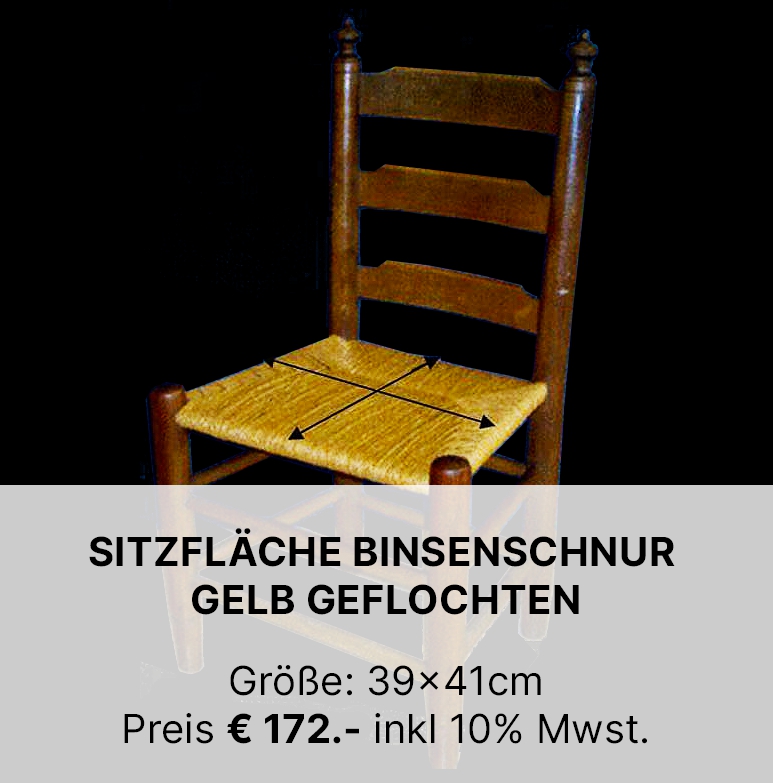 Sitzfläche Binsenschnur gelb geflochten ©wienwork